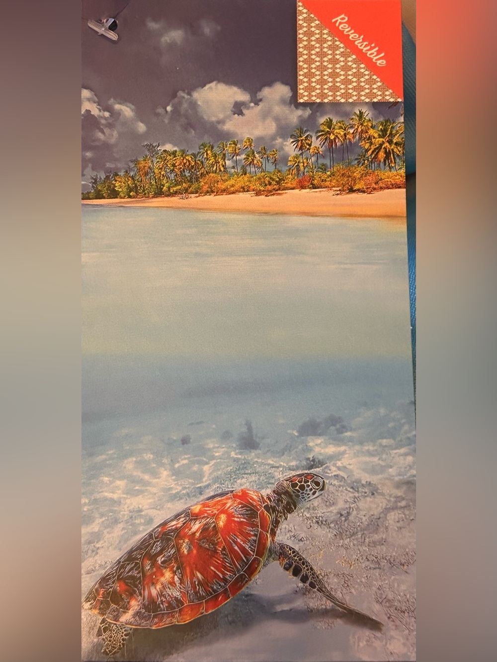 Whitley Willows Reversible Microfiber Beach Towel Sea Turtle Blue & Red NWT